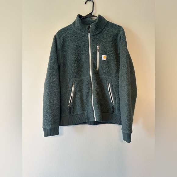 Carhartt Green Sherpa Fleece Jacket - Picture 1 of 5